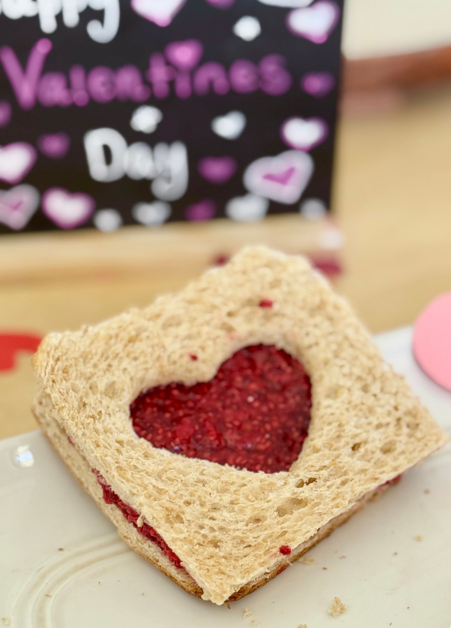 Heart-Shaped Chia Jam Sandwich
